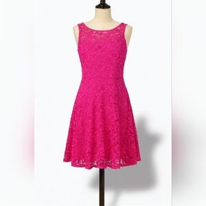 David’s Bridal Fuchsia Lace Dress